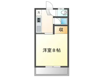 光ハイツA棟(1K/1階)の間取り写真