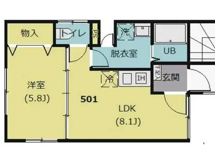 REIZ浅草(1LDK/5階)の間取り写真