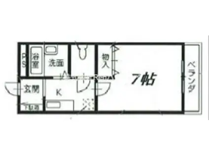 エグランティーヌ(1K/2階)の間取り写真