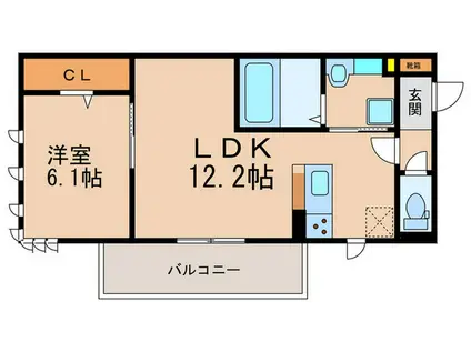 ロータス(1LDK/2階)の間取り写真