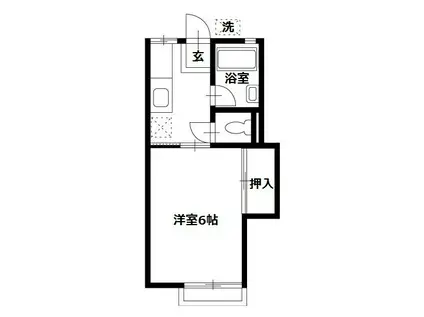 ヒルズ・フジサワA(1K/1階)の間取り写真