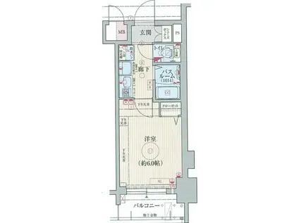 エステムコート難波センチュリオ(1K/2階)の間取り写真