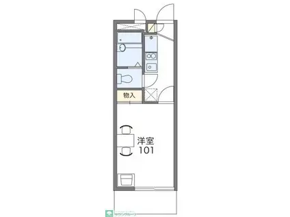 レオパレスツインハイツA(1K/3階)の間取り写真