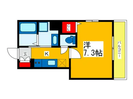 メゾンフォレストII(1K/1階)の間取り写真