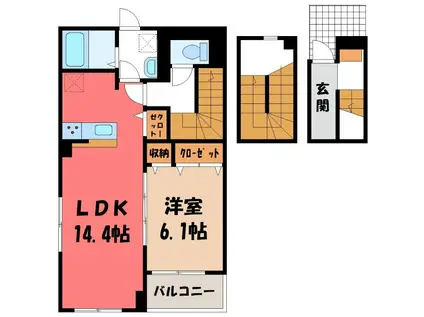 クラール 島野 A(1LDK/3階)の間取り写真