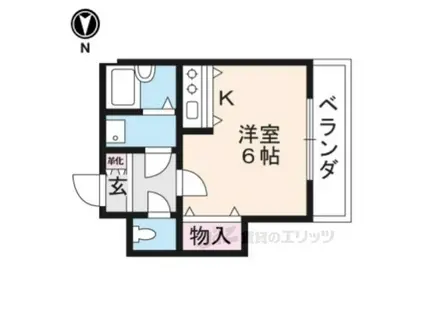 熊野道谷口マンション(ワンルーム/2階)の間取り写真