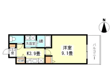 デコール神戸II(1K/3階)の間取り写真