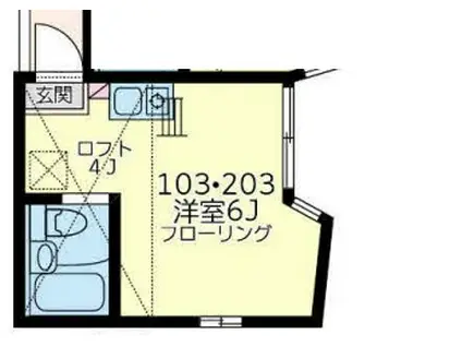 ユナイト上中里キャラガー(ワンルーム/1階)の間取り写真