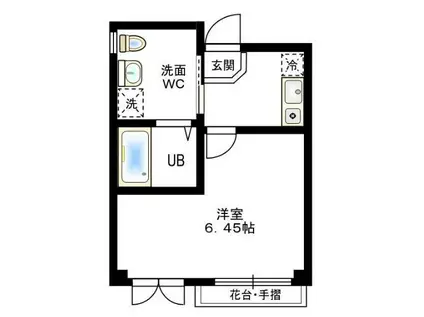 ミーティア西横浜(1K/4階)の間取り写真