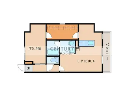 KO OLINA UKINOJO(1LDK/6階)の間取り写真