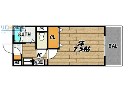 パレスブルート(1K/1階)の間取り写真