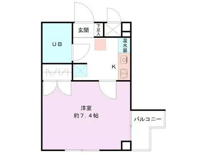 シャトー上大川前(1K/3階)の間取り写真