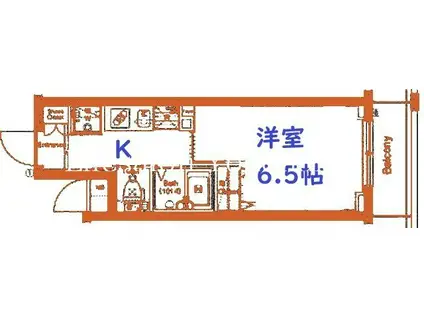 グランドガーラ横濱山下町(1K/3階)の間取り写真