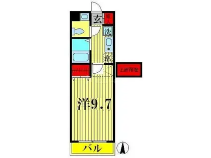DELCCS AYASE III(1K/3階)の間取り写真