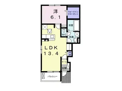 サンテラス中央II(1LDK/1階)の間取り写真