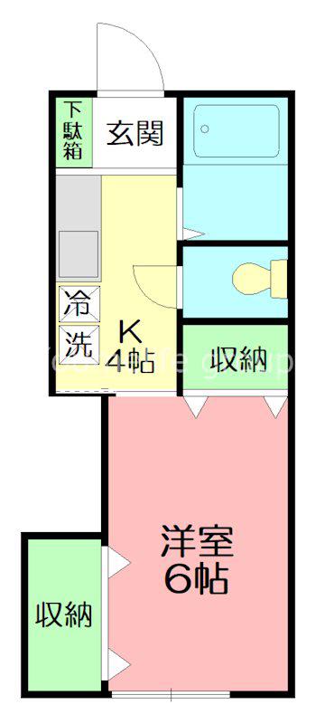 リヨン湘南(1K/1階)の間取り写真
