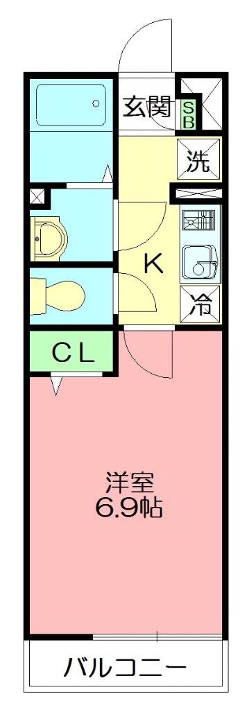 リブリ・HANAみずき(1K/2階)の間取り写真