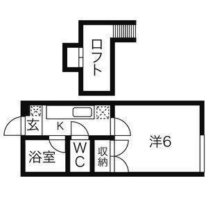 アーバンシティ長命ヶ丘(1K/1階)の間取り写真