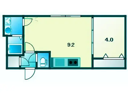 ウィルスタイル世田谷(1LDK/2階)の間取り写真