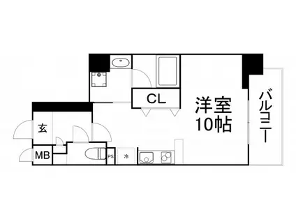 プラチナコート(ワンルーム/3階)の間取り写真