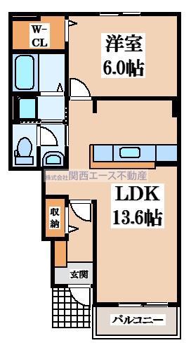 リエート 新田 I(1LDK/1階)の間取り写真