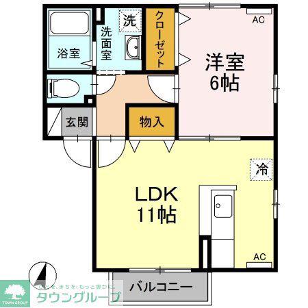 ドミールSUGURO(1LDK/1階)の間取り写真