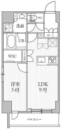 シーズンフラッツ滝野川(1LDK/8階)の間取り写真