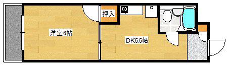第3中西マンション(1DK/1階)の間取り写真