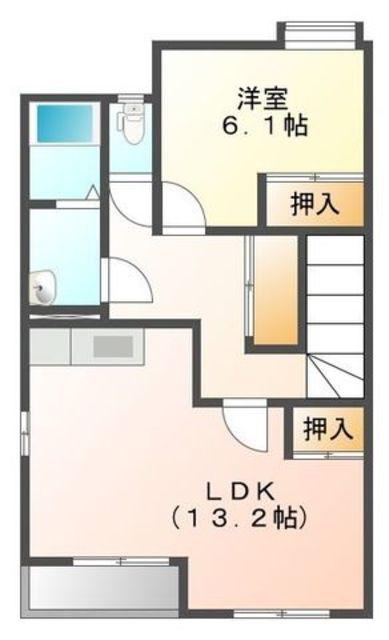オーガスタA(1LDK/2階)の間取り写真