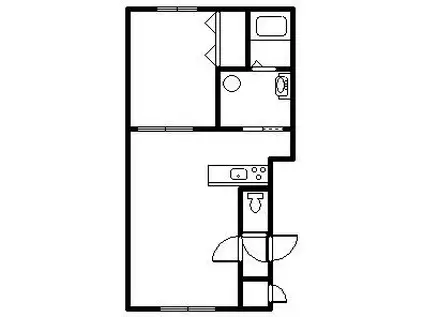 XMHU(1LDK/1階)の間取り写真