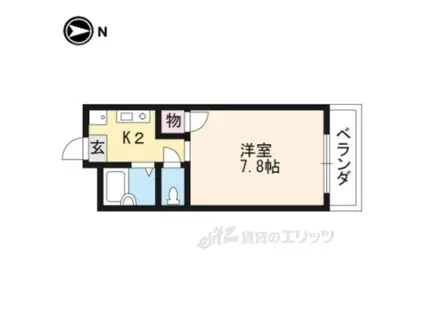 銀頂ハイツME(1K/2階)の間取り写真