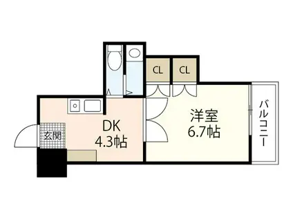 ポエムサンライズ(1DK/1階)の間取り写真