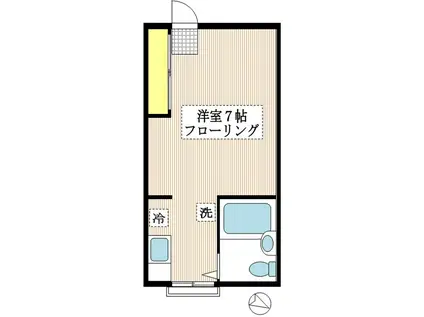 カーサピリカ(ワンルーム/2階)の間取り写真