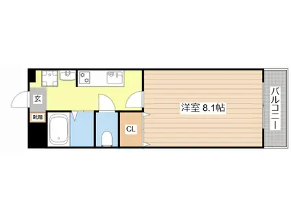 プリンスヒルズ(1K/2階)の間取り写真