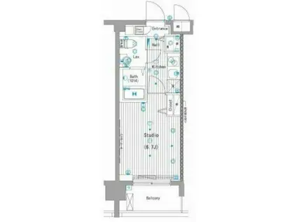グランド・ガーラ横濱桜木町(1K/6階)の間取り写真