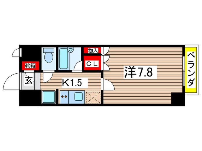 アークブレインII(1K/2階)の間取り写真