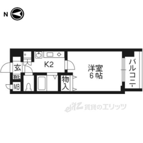 プレサンス京都御所東(1K/7階)の間取り写真