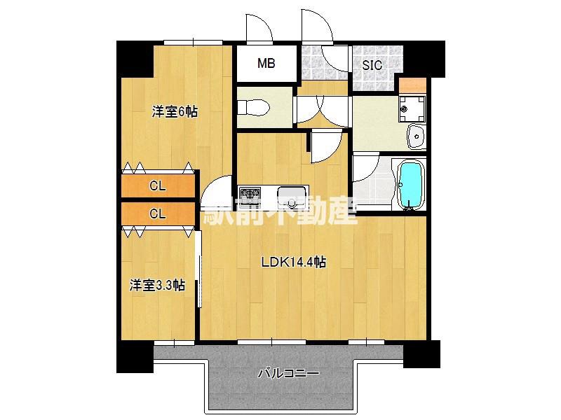 MODERN PALAZZO博多デュオグ(2LDK/11階)の間取り写真