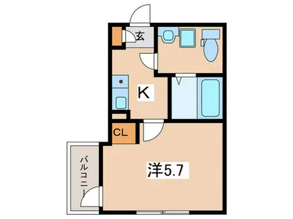 リヴェルN(1K/2階)の間取り写真
