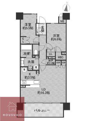 ブランズ桃山台(2LDK/2階)の間取り写真