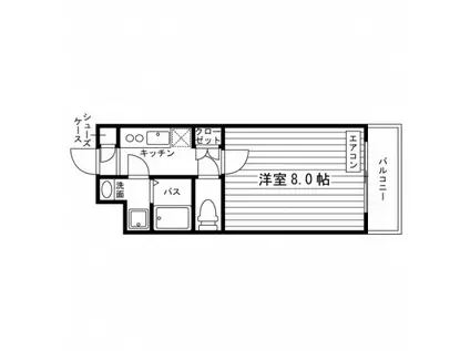 エスポアール荒輪井(1K/2階)の間取り写真