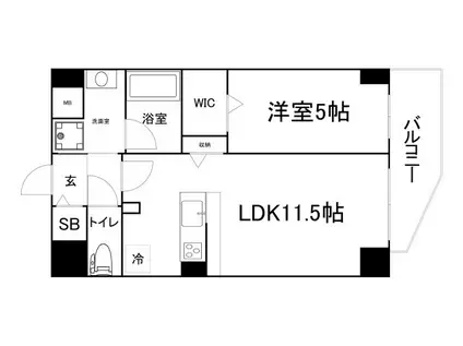 ルアナ北梅田(1LDK/7階)の間取り写真
