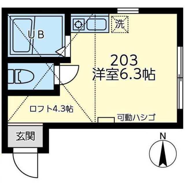 ユナイト大島ADオリベッティ(ワンルーム/2階)の間取り写真