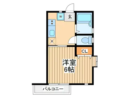 レクス大倉山(1K/2階)の間取り写真