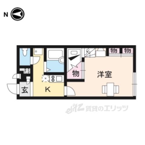 レオパレス プルメリア(1K/2階)の間取り写真