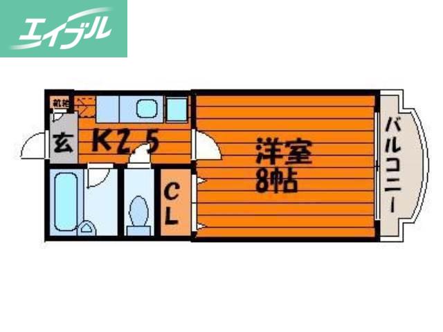 セントリヴィエール南方(1K/3階)の間取り写真