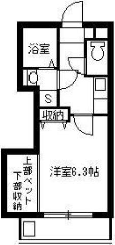 れいめい上荒田(1K/3階)の間取り写真