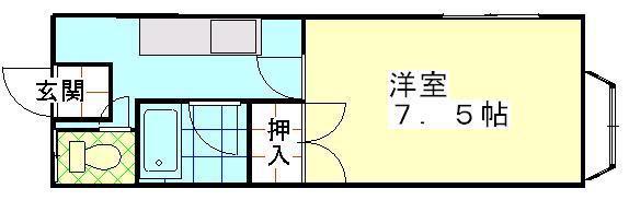メゾン三浦(1K/1階)の間取り写真