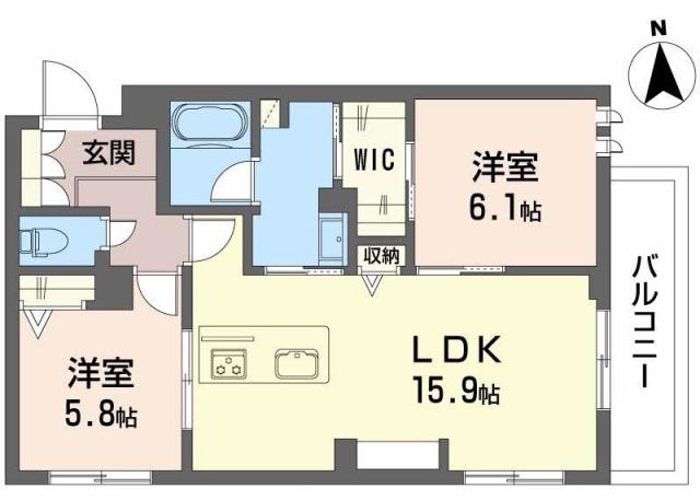 メゾンブランカあびこ南(2LDK/3階)の間取り写真