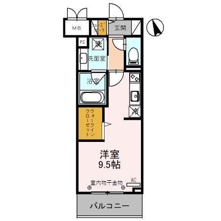 D-レジデンス椿・幸町(ワンルーム/4階)の間取り写真